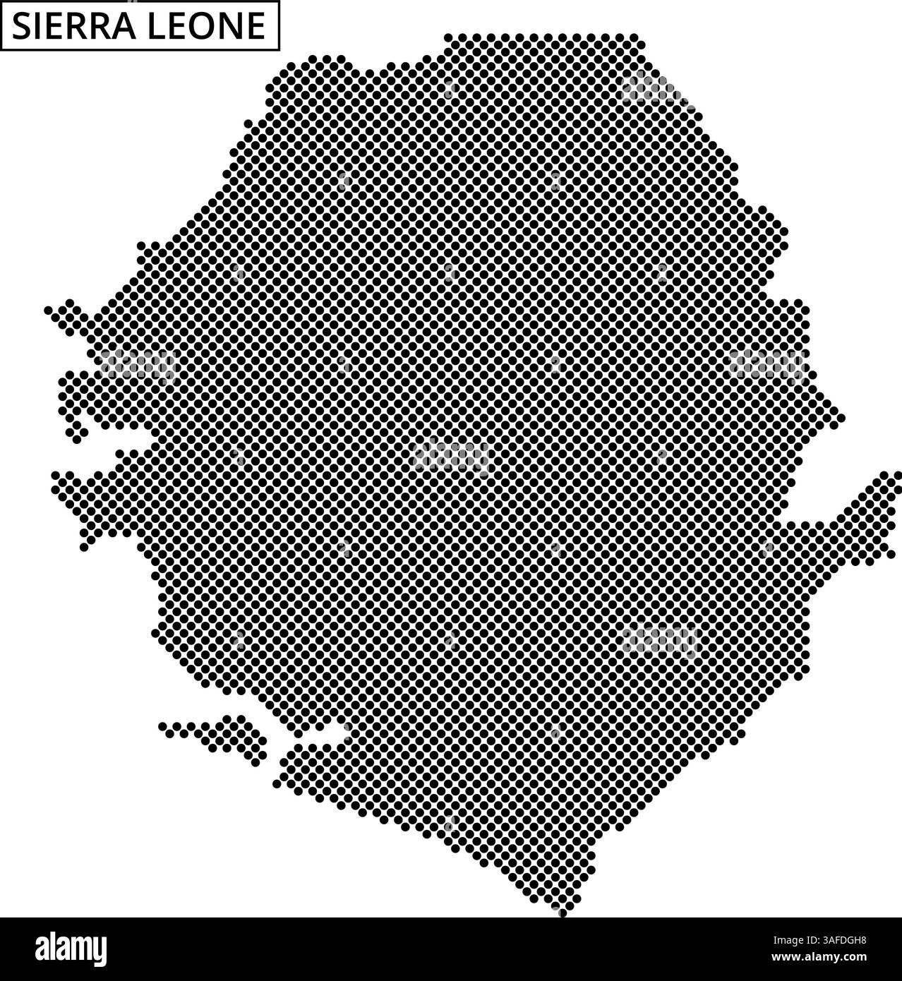 This detailed map of Sierra Leone showcases its shape and geographical ...