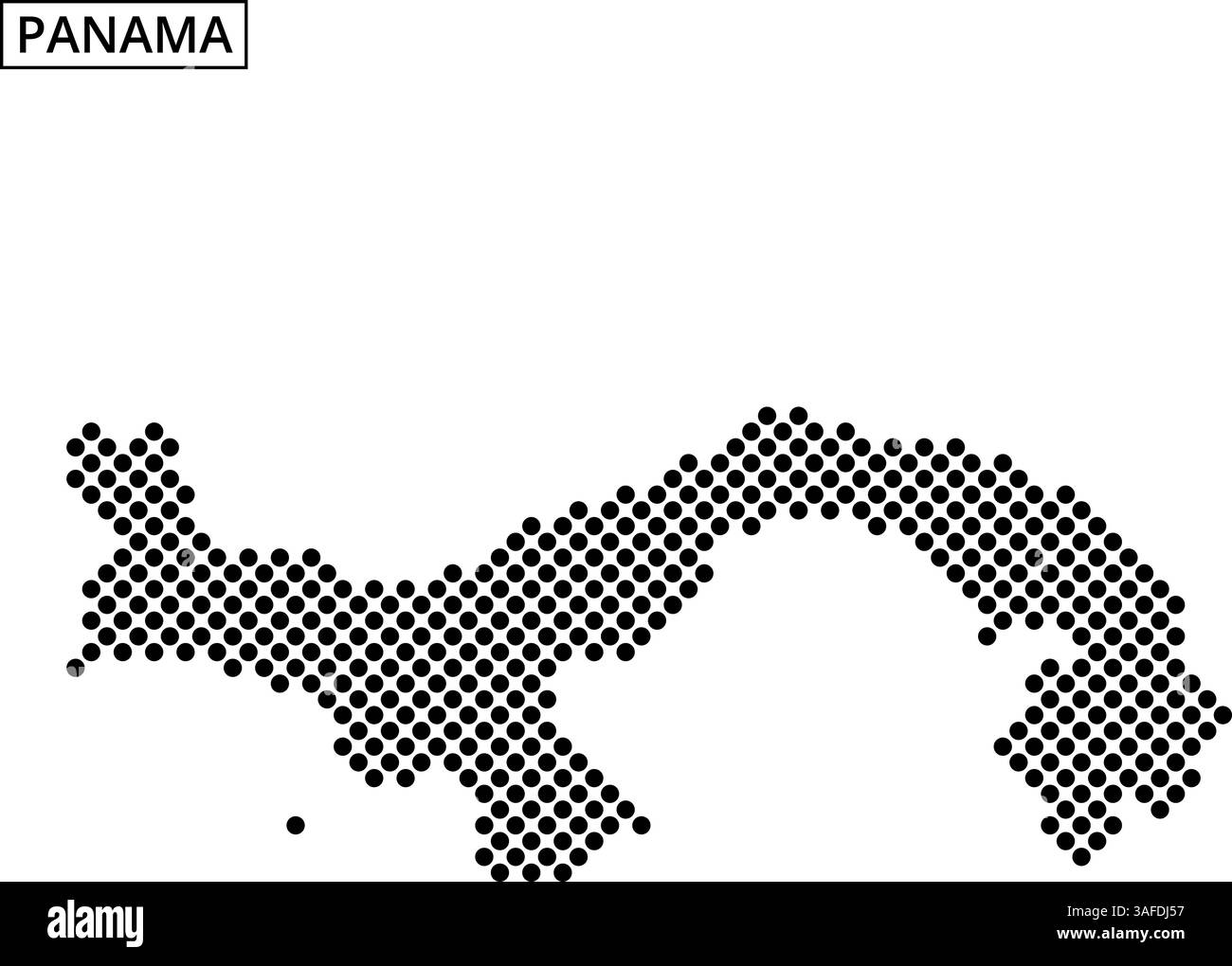 This graphic features a dotted representation of Panama's map ...