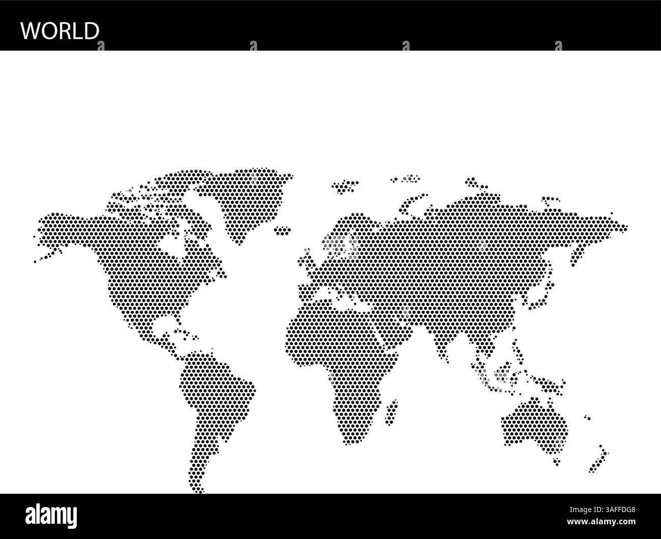 World map illustration with dotted pattern representing global ...