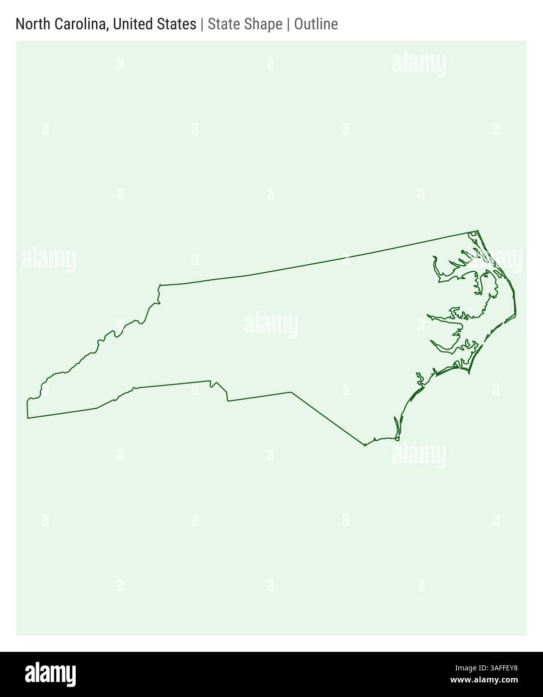 North Carolina United States - North Carolina United States Simple Vector Map State Shape Outline Style Border Of North Carolina Vector Illustration 3AFFEY8 