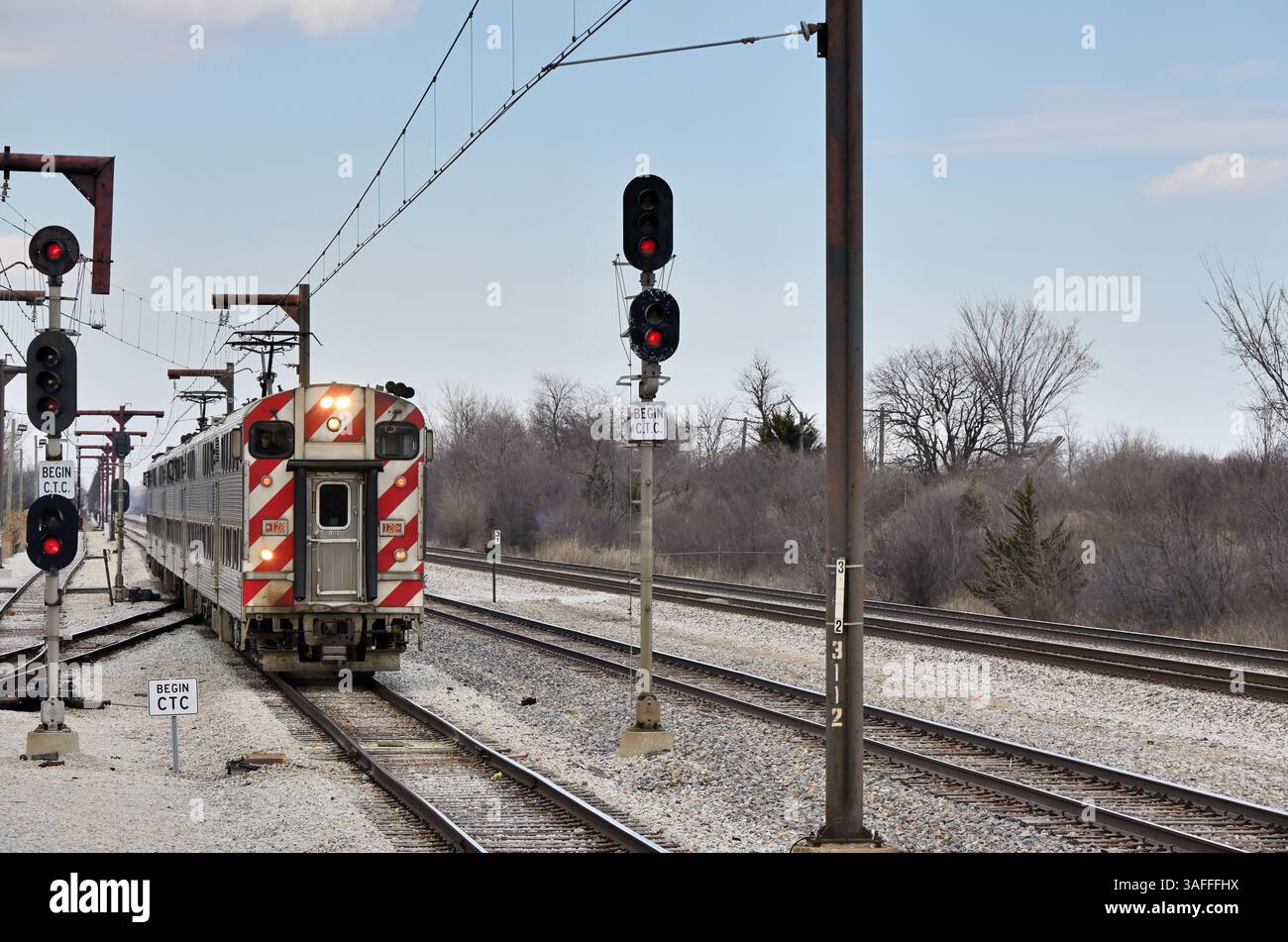 Commuter line electric train arrives hi-res stock photography and ...
