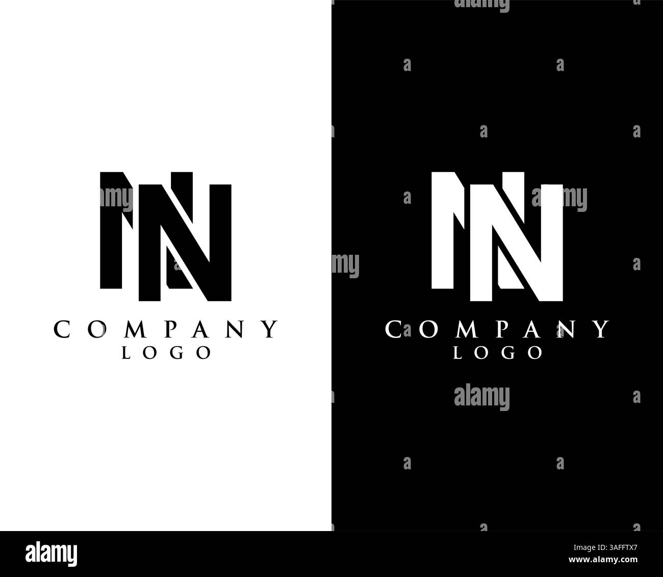NN, N initial letter logotype company logo design vector Stock Vector