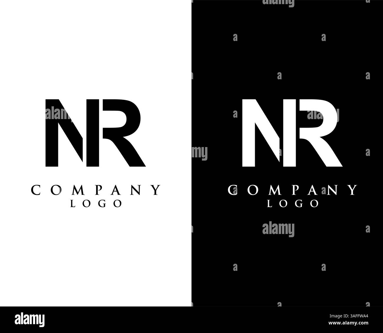 NR, RN initial letter logotype company logo design vector Stock Vector