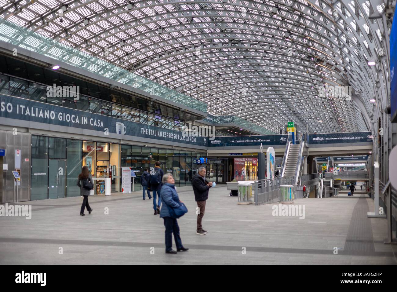 Image showcasing Turin, Italy - Nov 10 2021: Interior of Torino Porta Susa station with ...