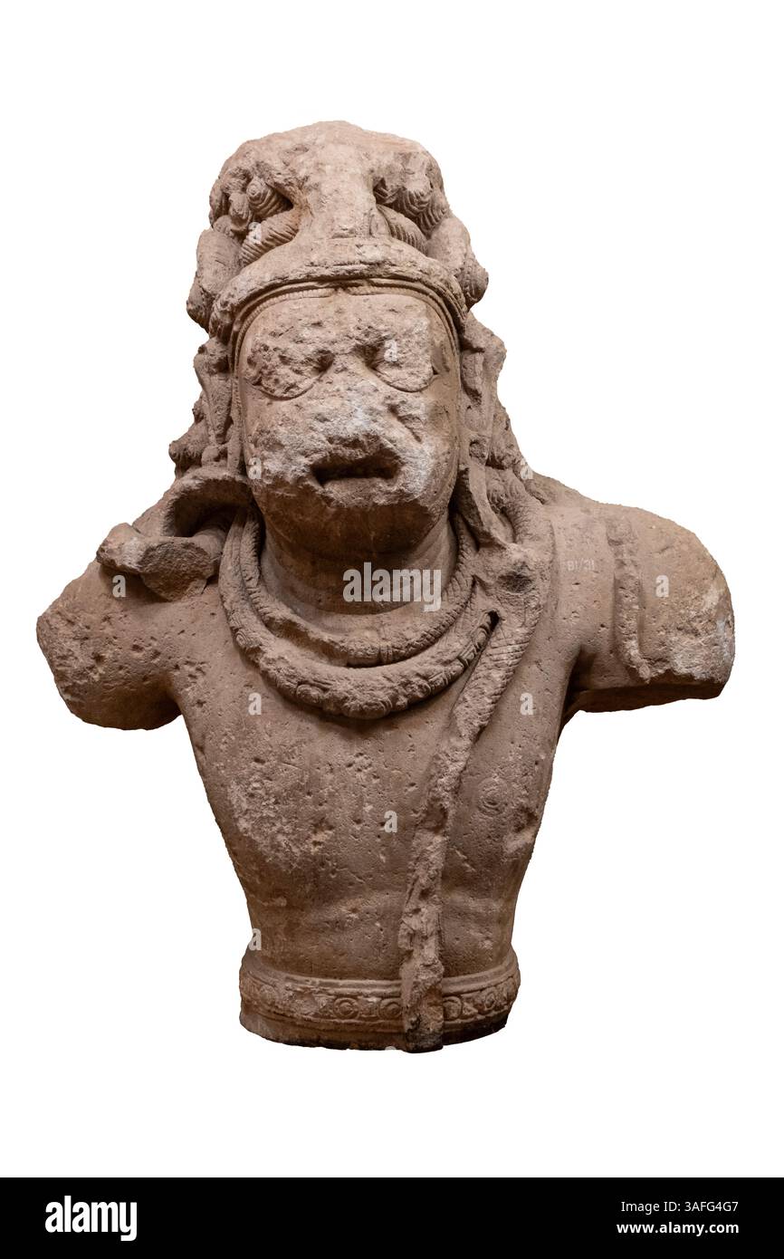 Bhairava. Bhubaneshwar, 7th century AD. Bhairava (lit. 'frightful'), or Kala Bhairava, is a Shaivite and Vajrayāna deity worshiped by Hindus, Jains an Stock Photo