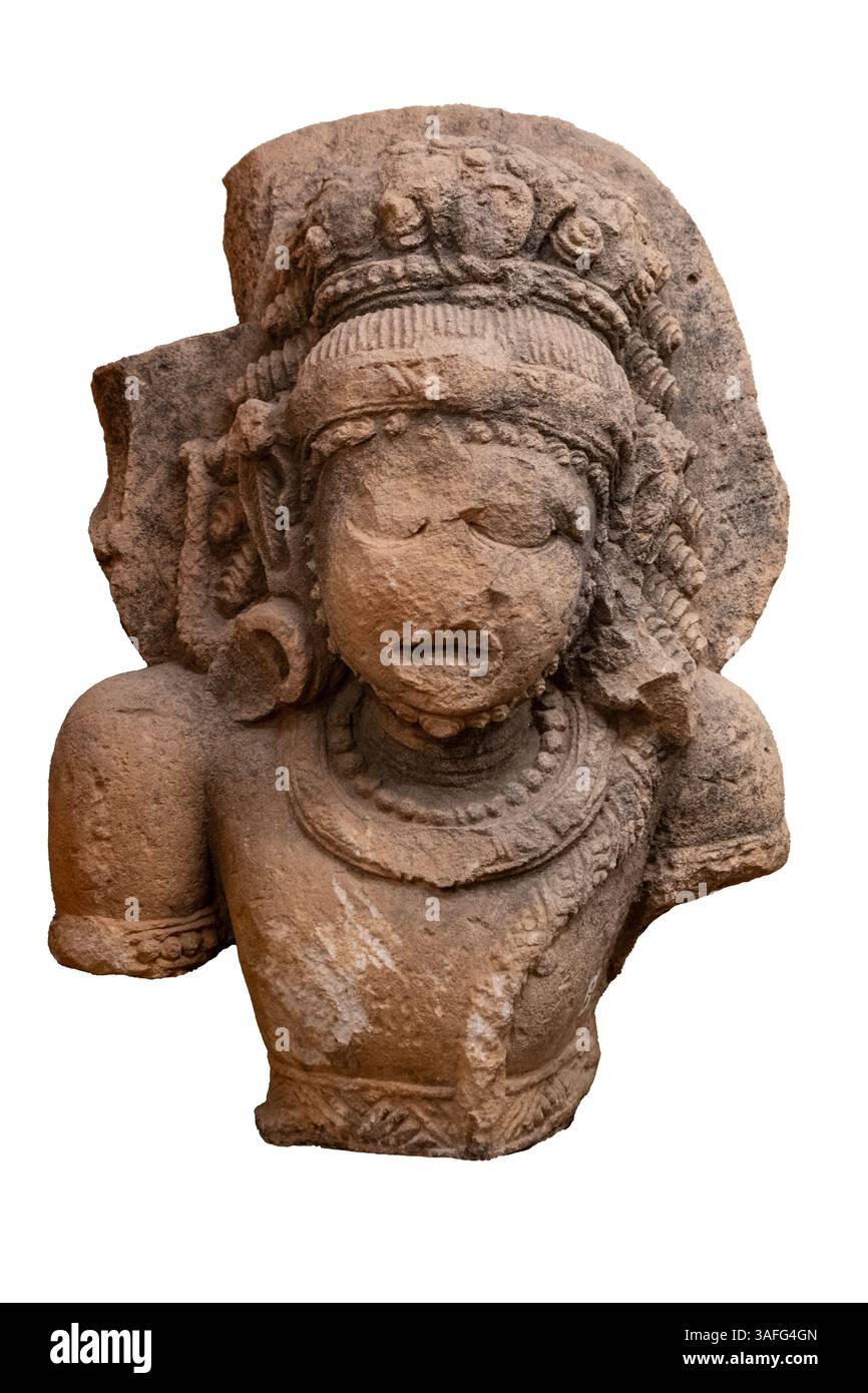 Bhairava. Bhubaneshwar, 7th century AD. Bhairava (lit. 'frightful'), or Kala Bhairava, is a Shaivite and Vajrayāna deity worshiped by Hindus, Jains an Stock Photo