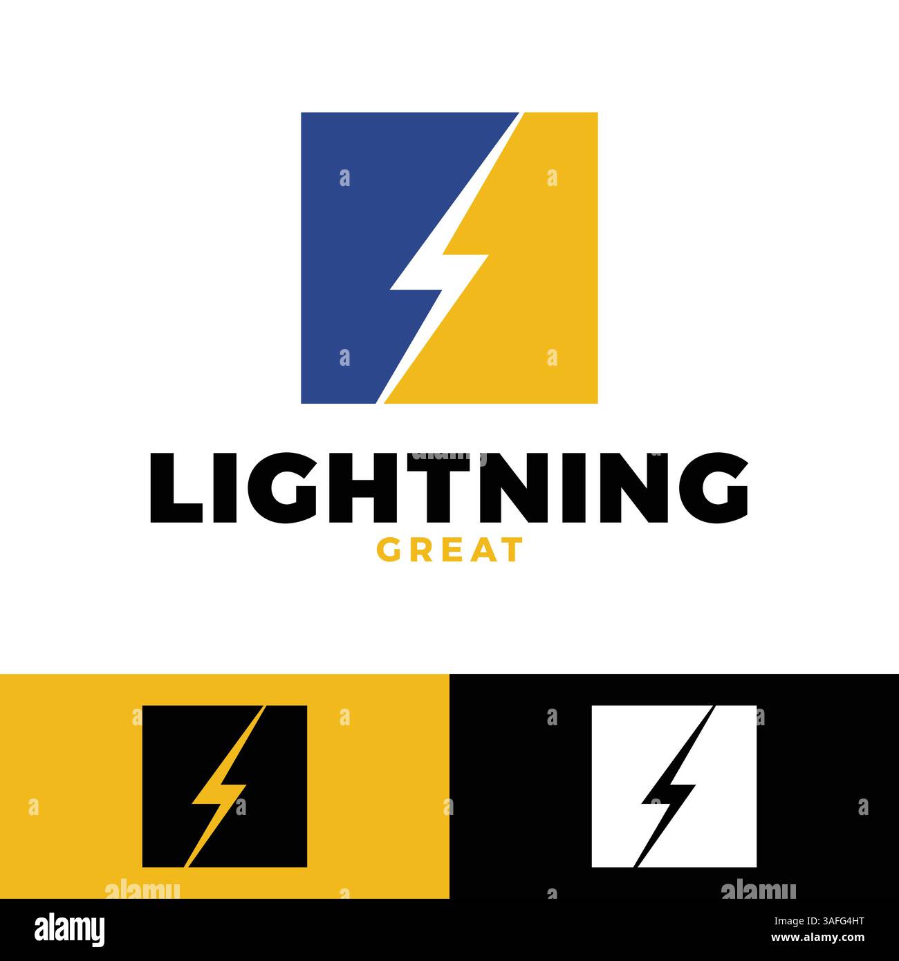 lightning icon logo design template Stock Vector