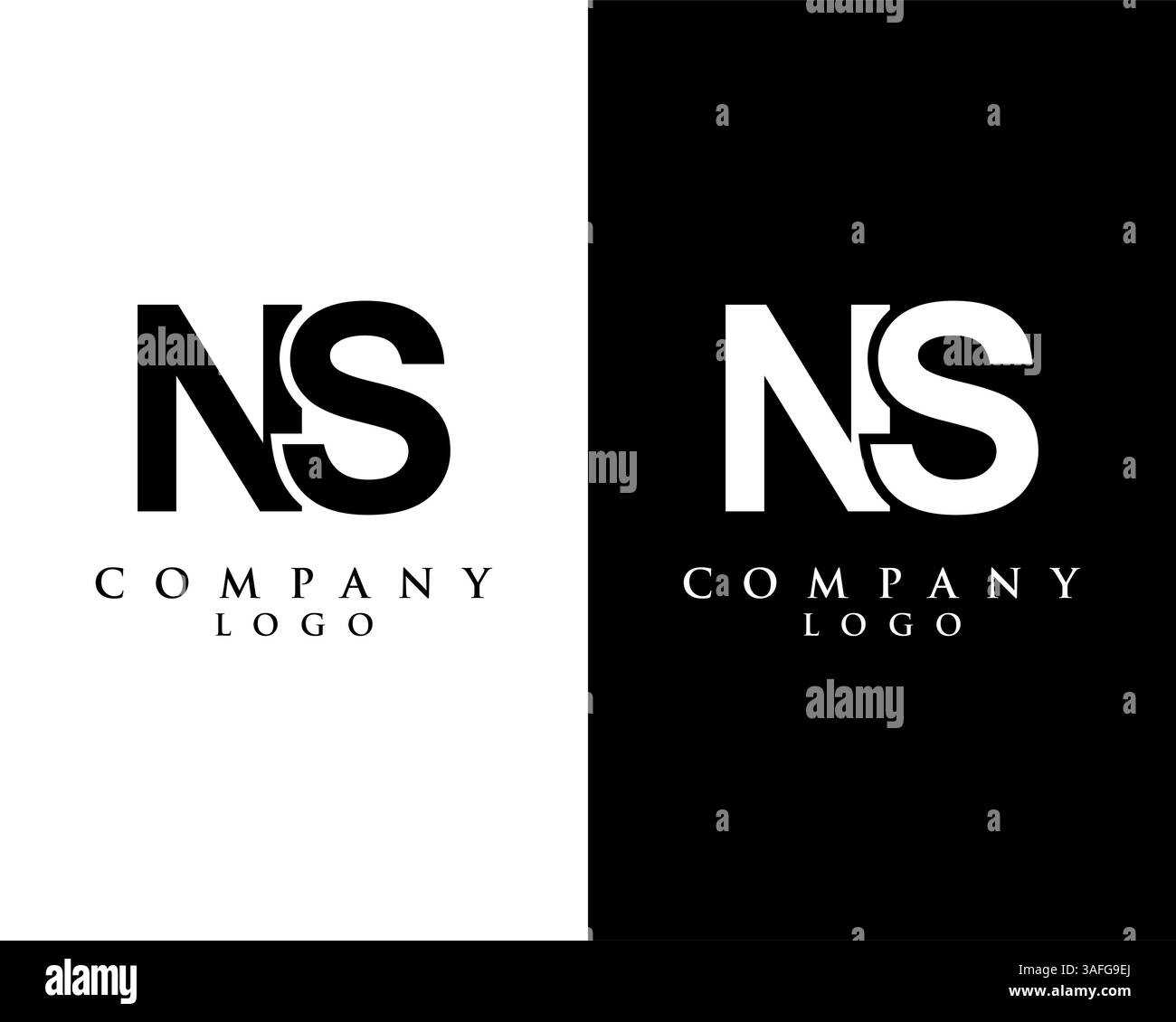 NS, SN initial letter logotype company logo design vector Stock Vector