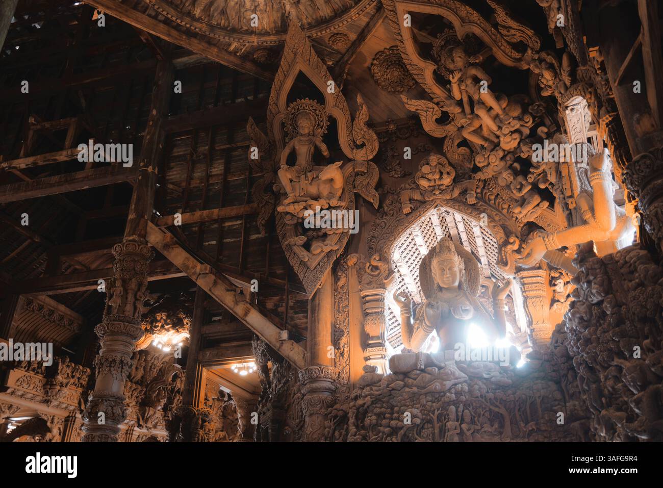 Explore the beauty of intricate wood carvings set within a uniquely ...