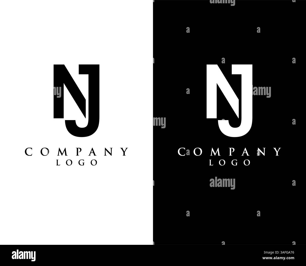 NJ, JN initial letter logotype company logo design vector Stock Vector