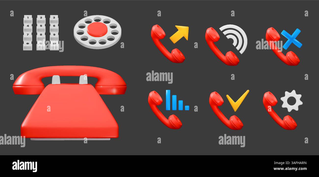 3d render retro telephone Stock Vector Images - Alamy