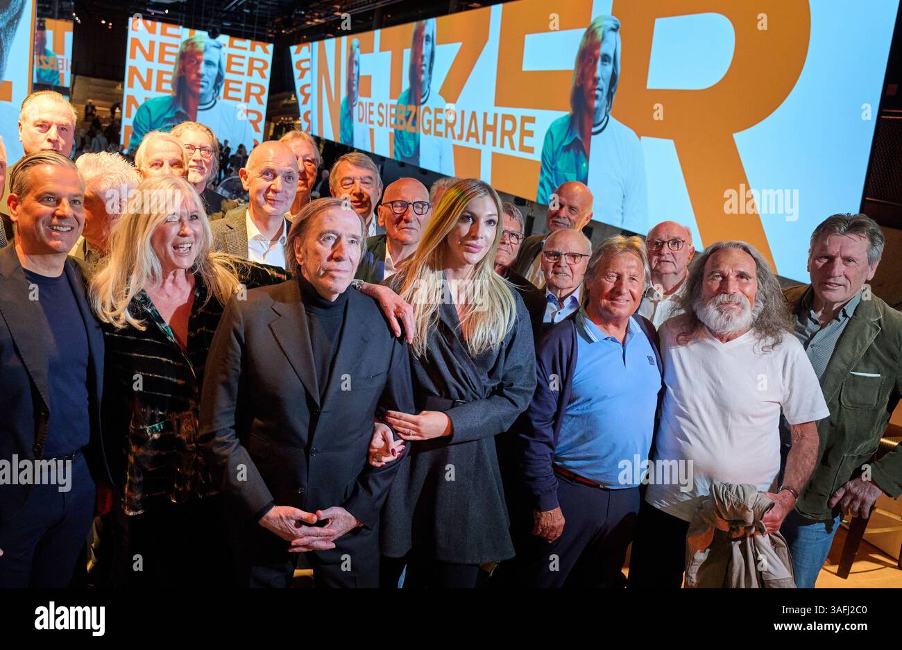 Dortmund, Germany. 07th Apr, 2025. Günter Netzer (3rd from left) stands ...