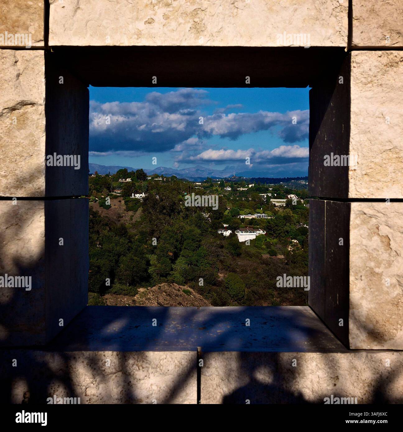 Los angeles view from getty museum hi-res stock photography
