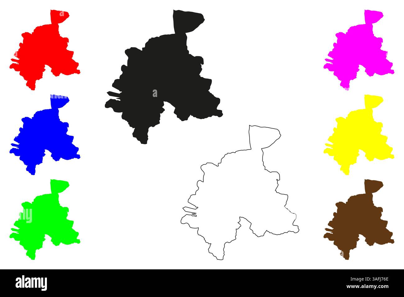 Gulbarga city (Republic of India, State of Karnataka) map vector illustration, scribble sketch Kalaburagi map Stock Vector