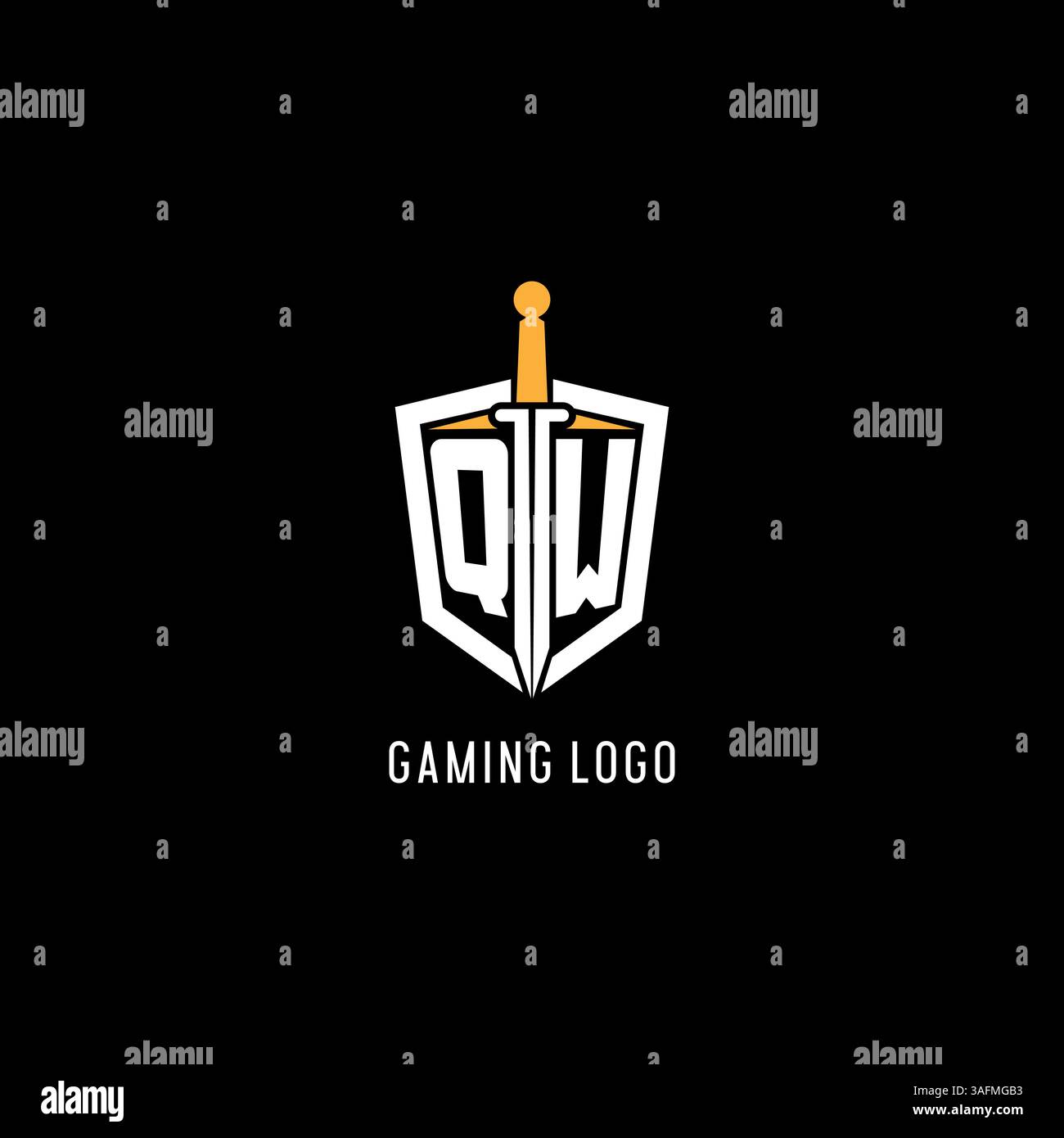 Letter QW logo with shield and sword design inspiration vector graphic ...