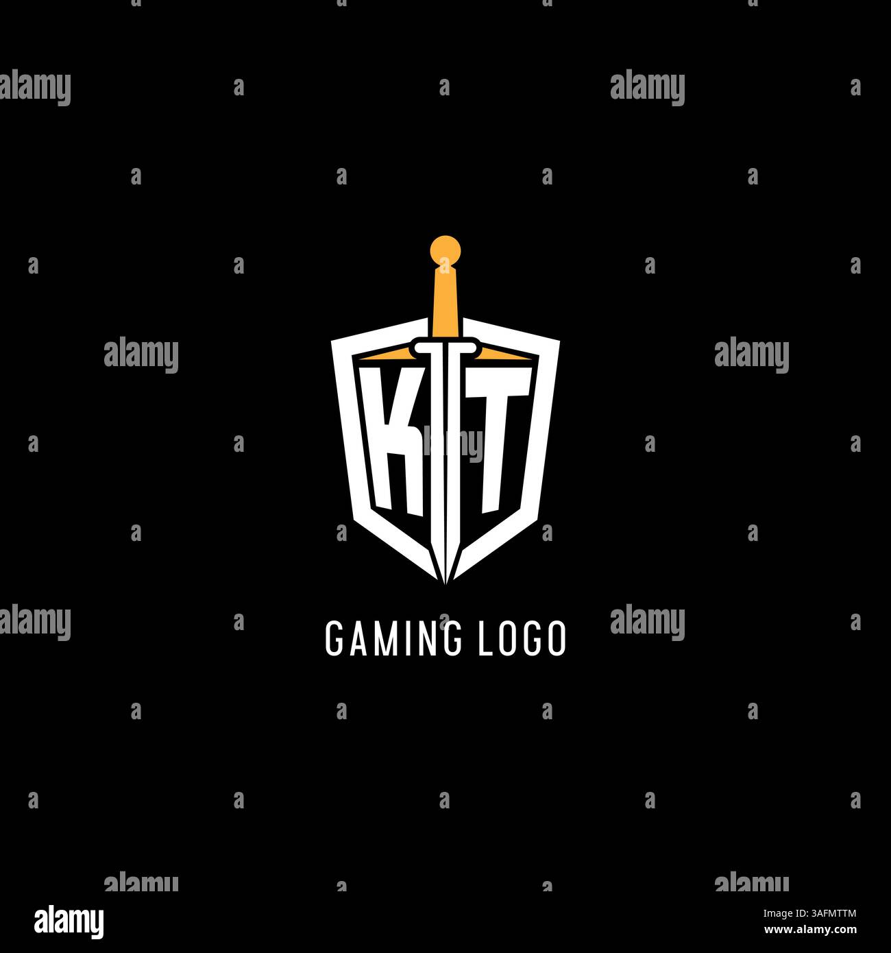Letter KT logo with shield and sword design inspiration vector graphic ...