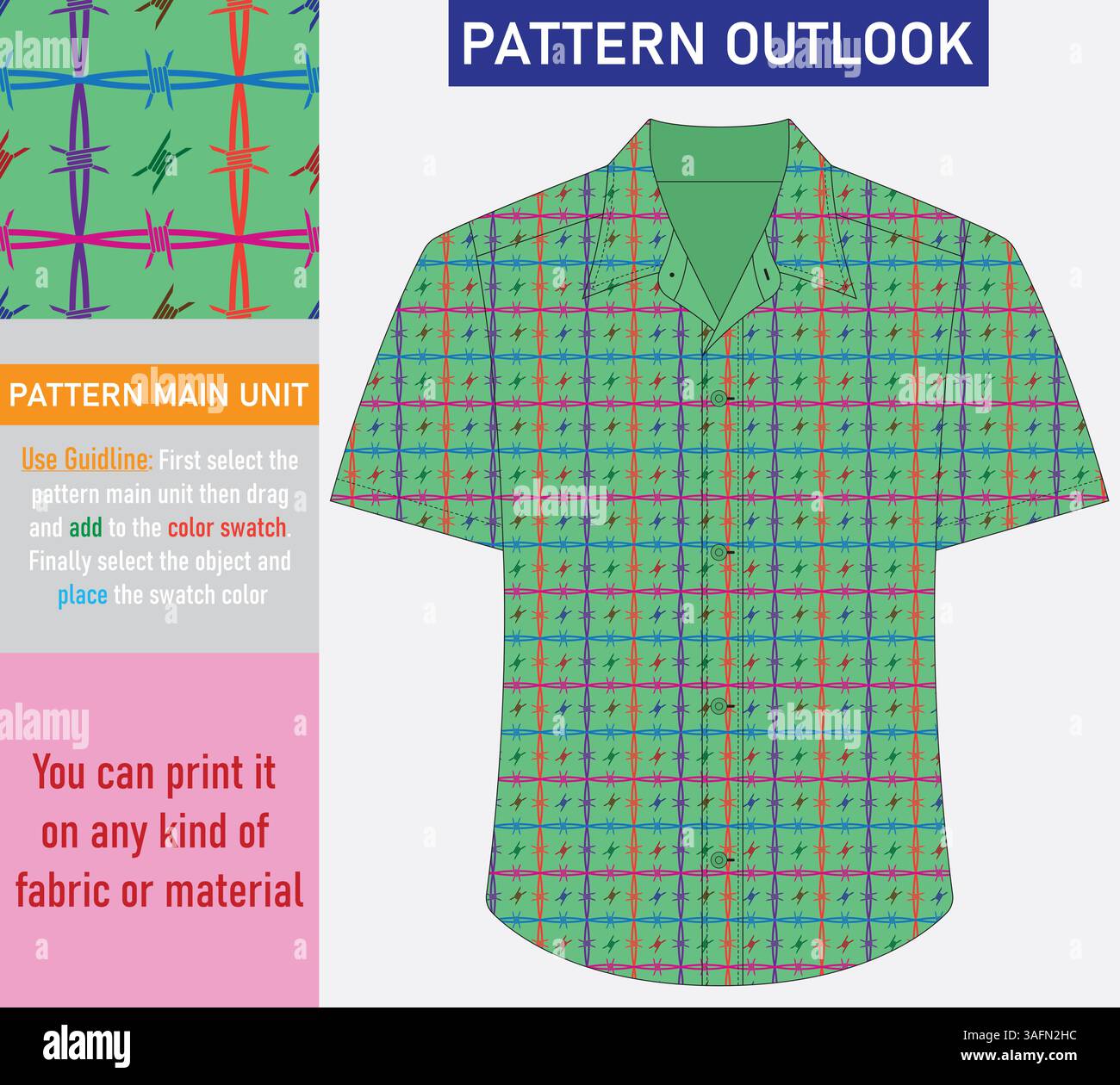 Colorful seamless textile pattern design Stock Vector
