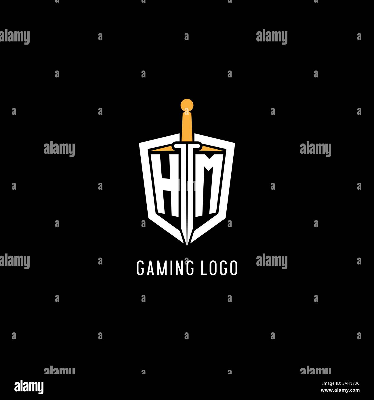 Letter HM logo with shield and sword design inspiration vector graphic ...