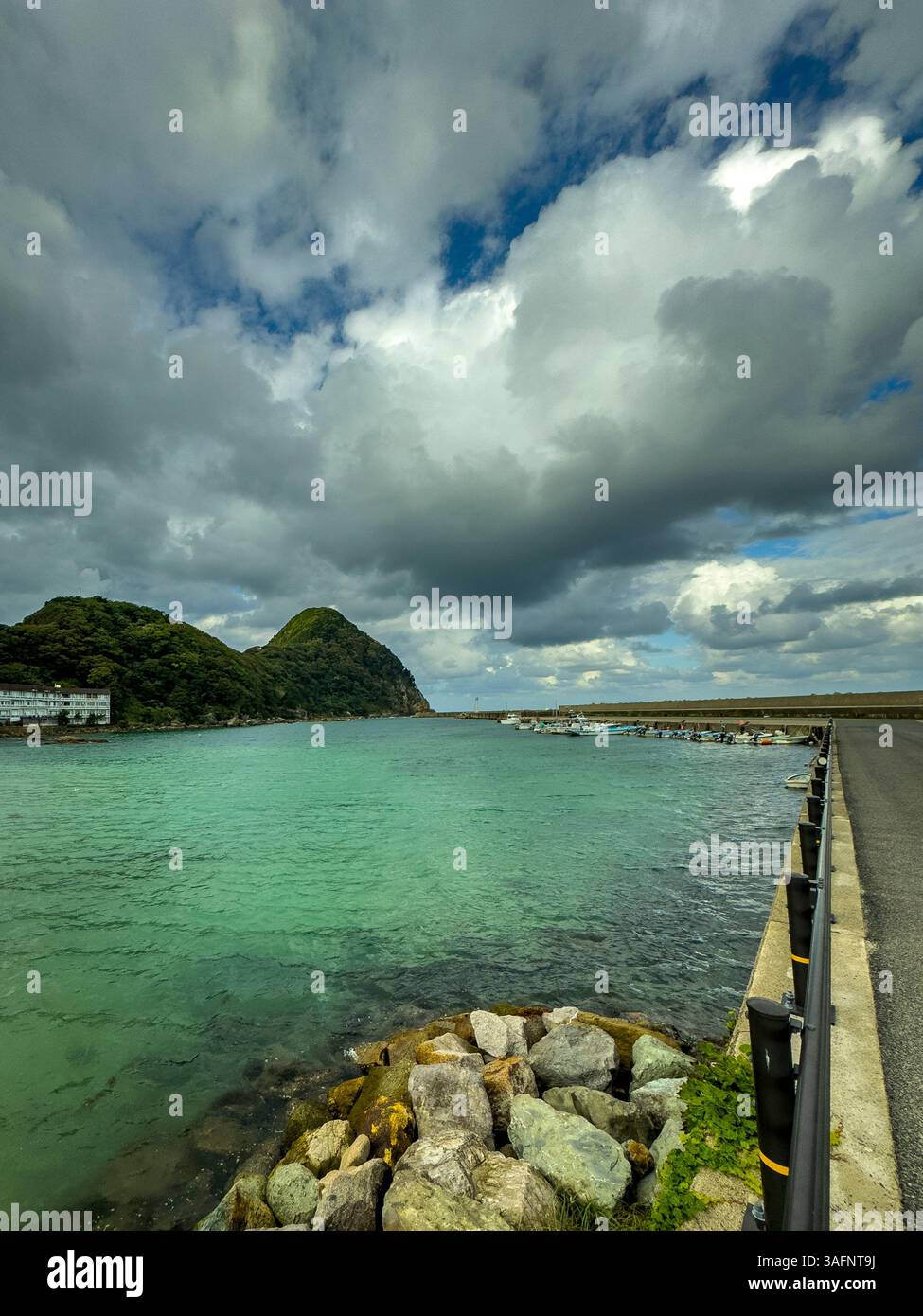 Waterfront view at Takenocho Takeno, Hyogo prefecture, Japan - Smartphone Captured Stock Image