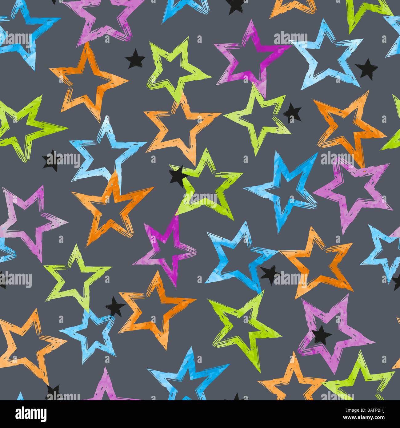 Abstract Stars background. Vector colorful seamless pattern Stock Vector