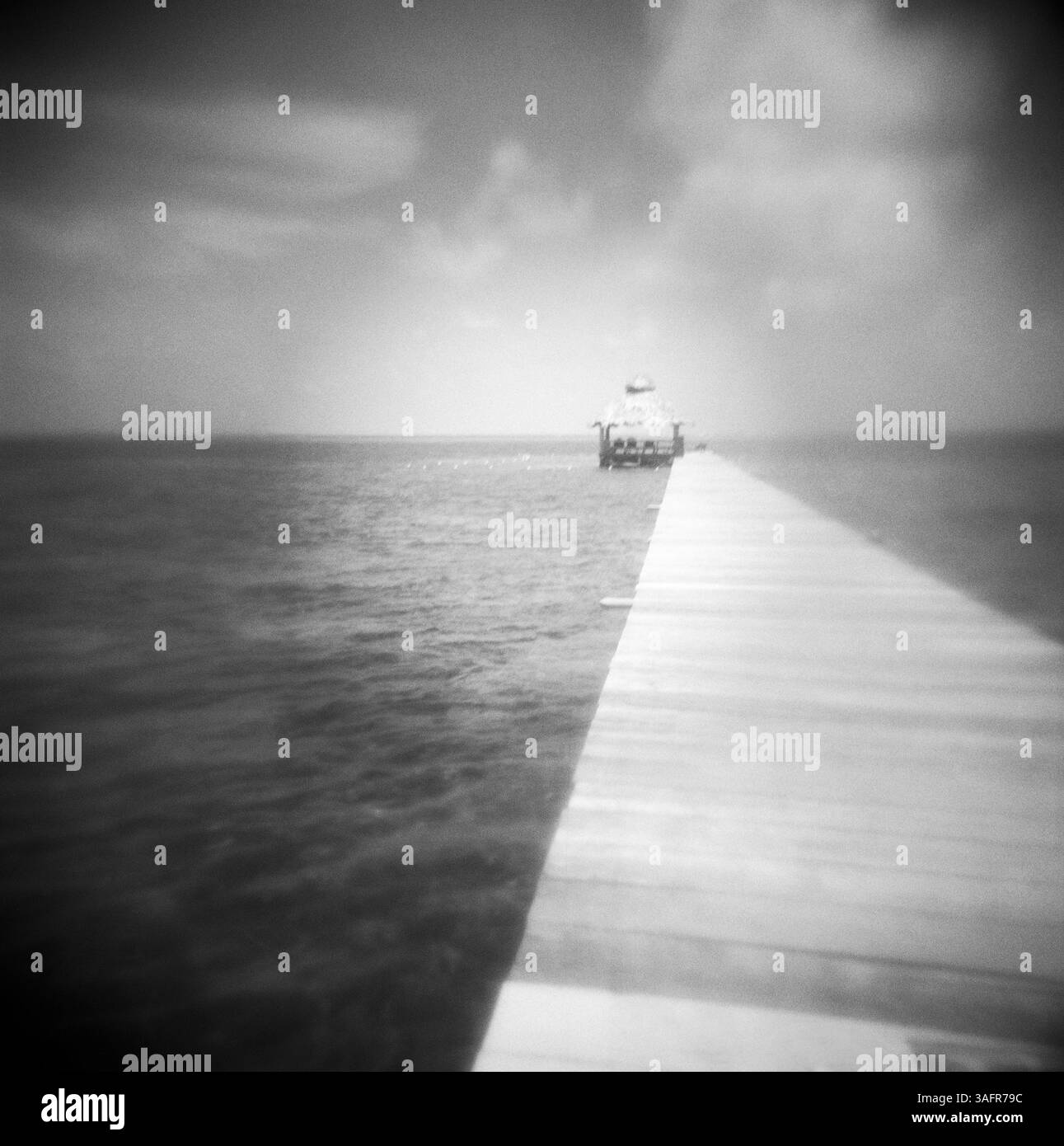 Wooden dock on the beach, San Pedro, Ambergris Caye, Belize, Central ...