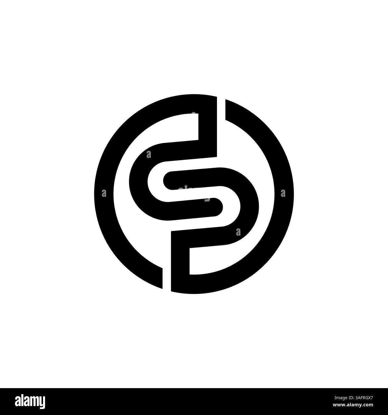 Letter OS or SO monogram logo Stock Vector