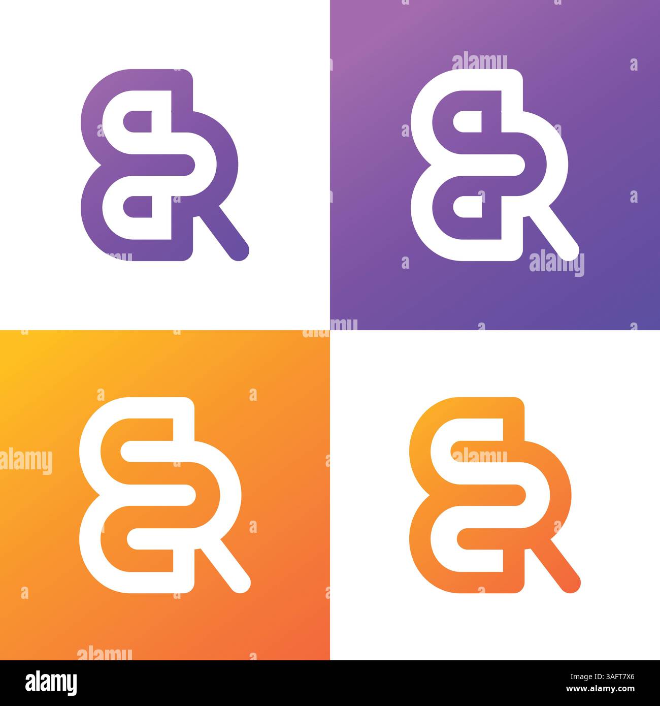 Letter rb or br logo template Stock Vector
