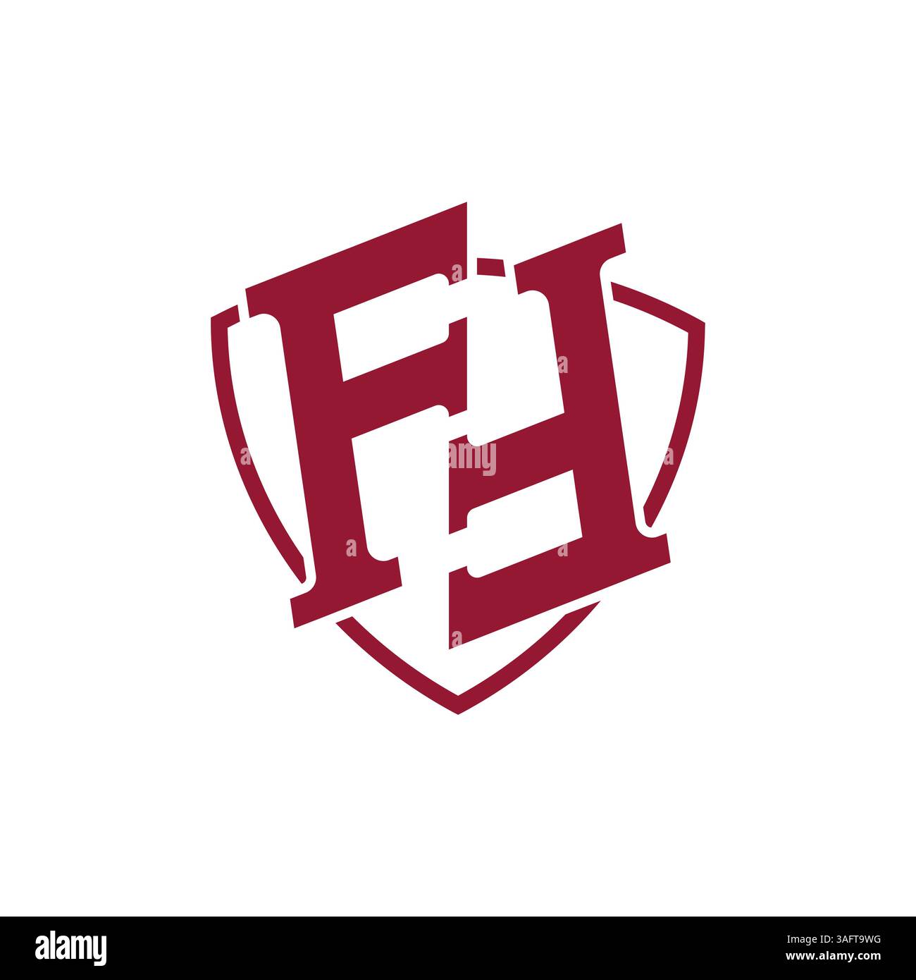 Initial Letter FF Shield Icon Logo Design Template Stock Vector