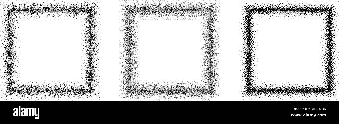 Stippled Pattern Frame Black stippled square frame set. Dotted gradient border collection ...