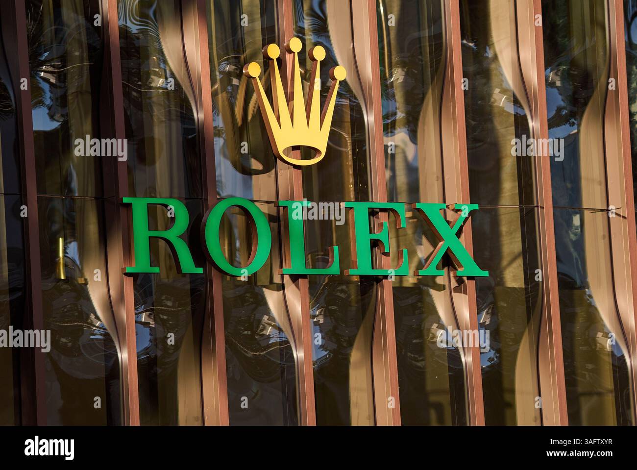 Rolex La Rodeo Drive The Rolex logo is displayed at their boutique in Rodeo Drive in Beverly ...