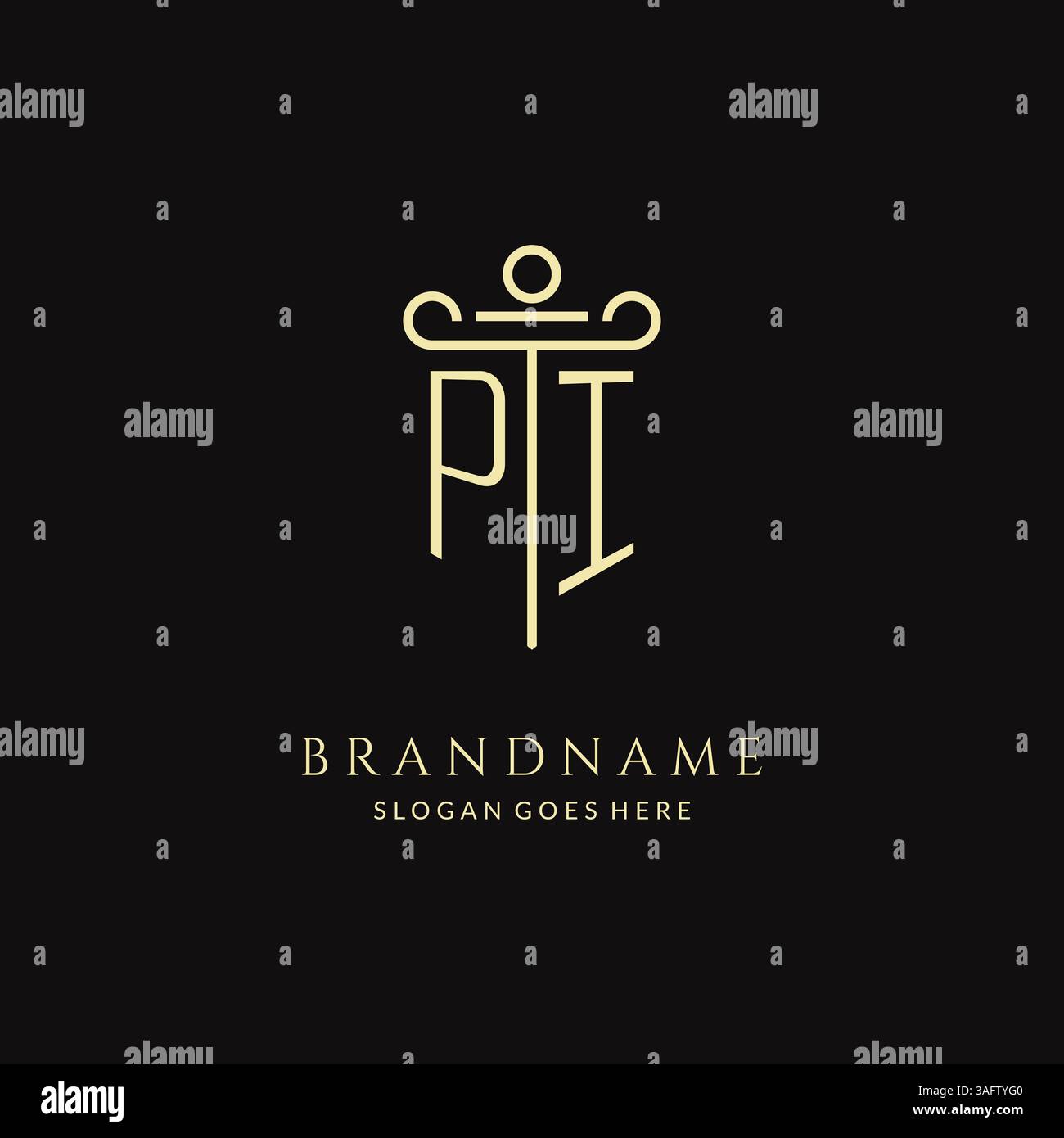 Luxury modern monogram PI logo for law firm with pillar icon design ...