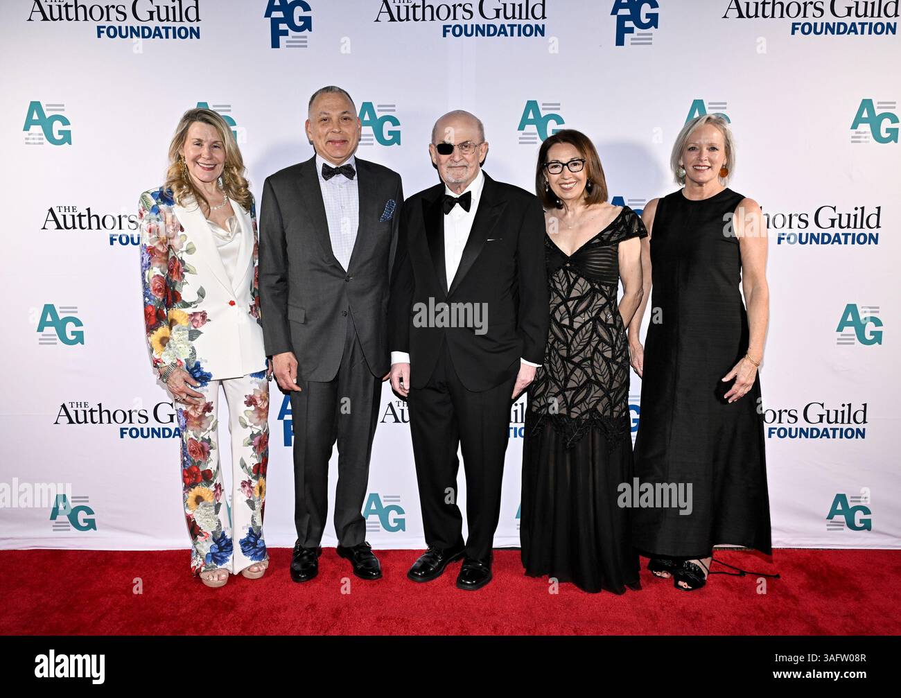 Mary Rasenberger, left, W. Ralph Eubanks, Salman Rushdie, Marie Arana ...