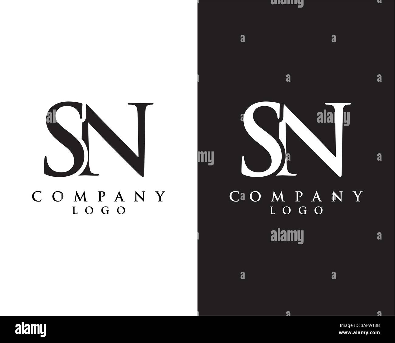 letter SN, NS abstract Company logo design. vector logo for company identity Stock Vector