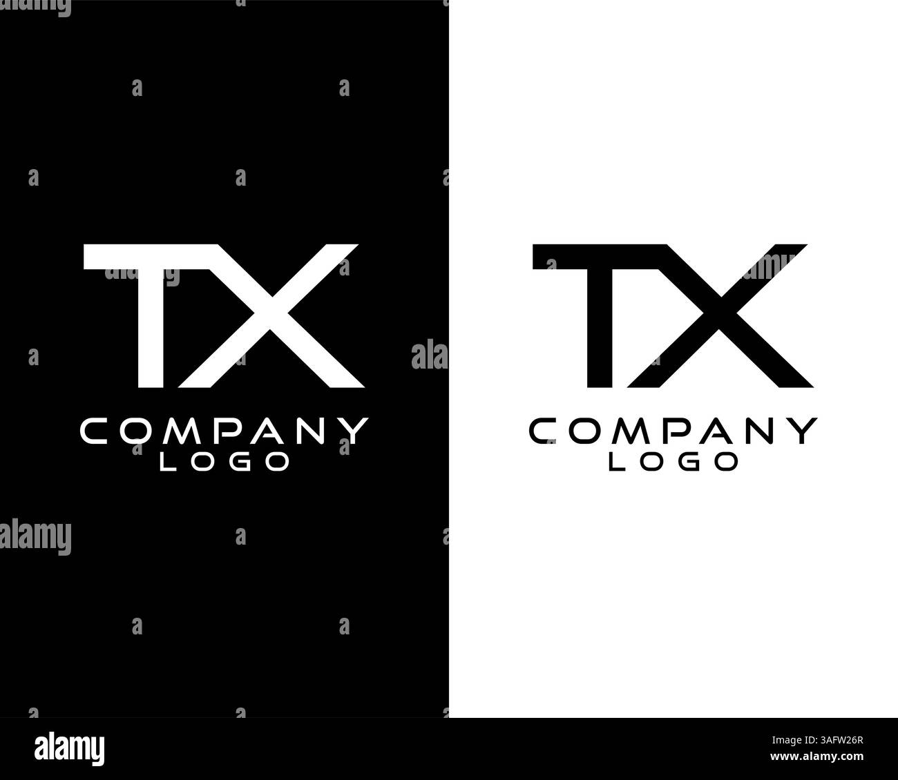 TX, XT letter, initial company logo vector Stock Vector