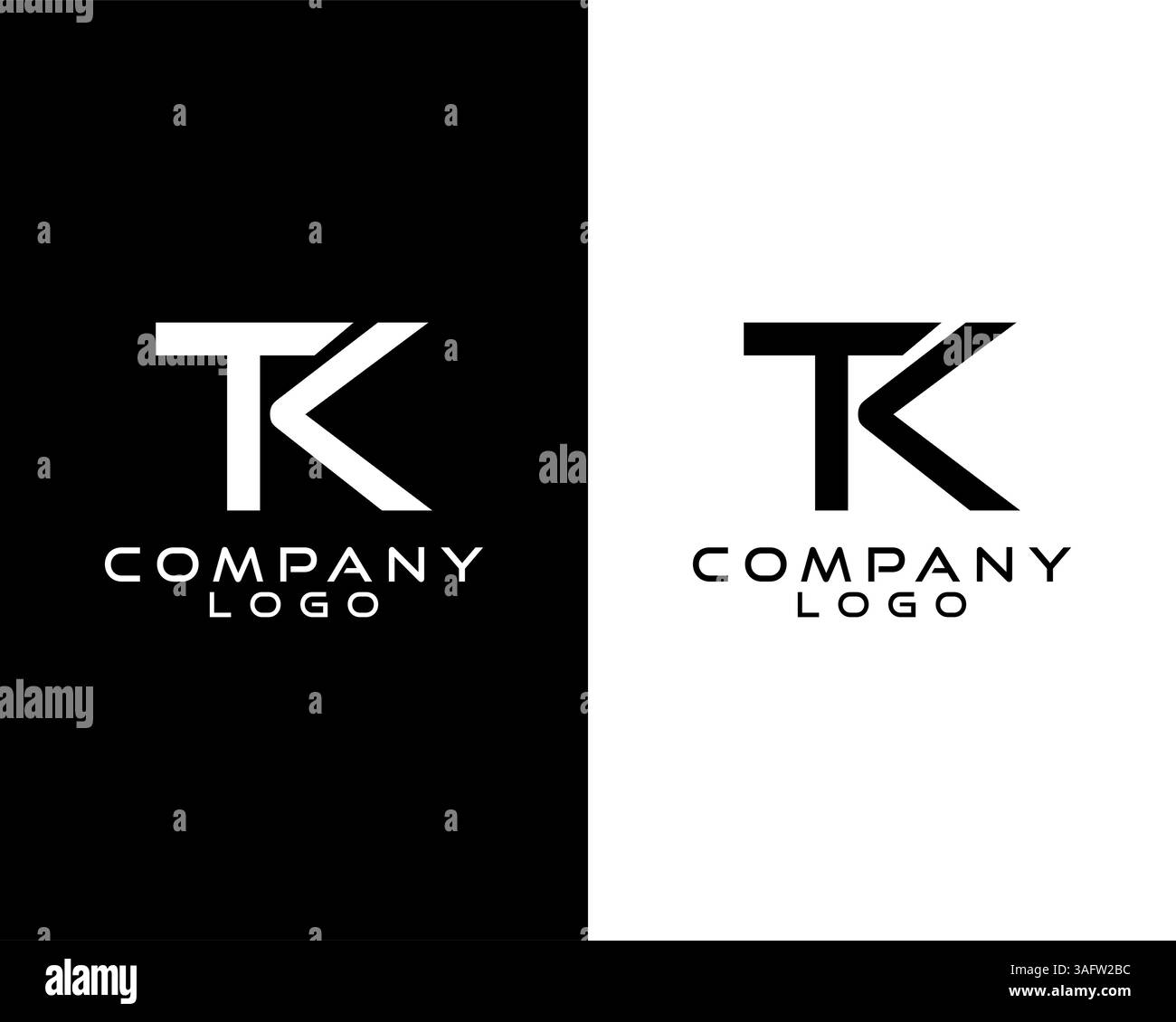 TK, KT letter, initial company logo vector Stock Vector