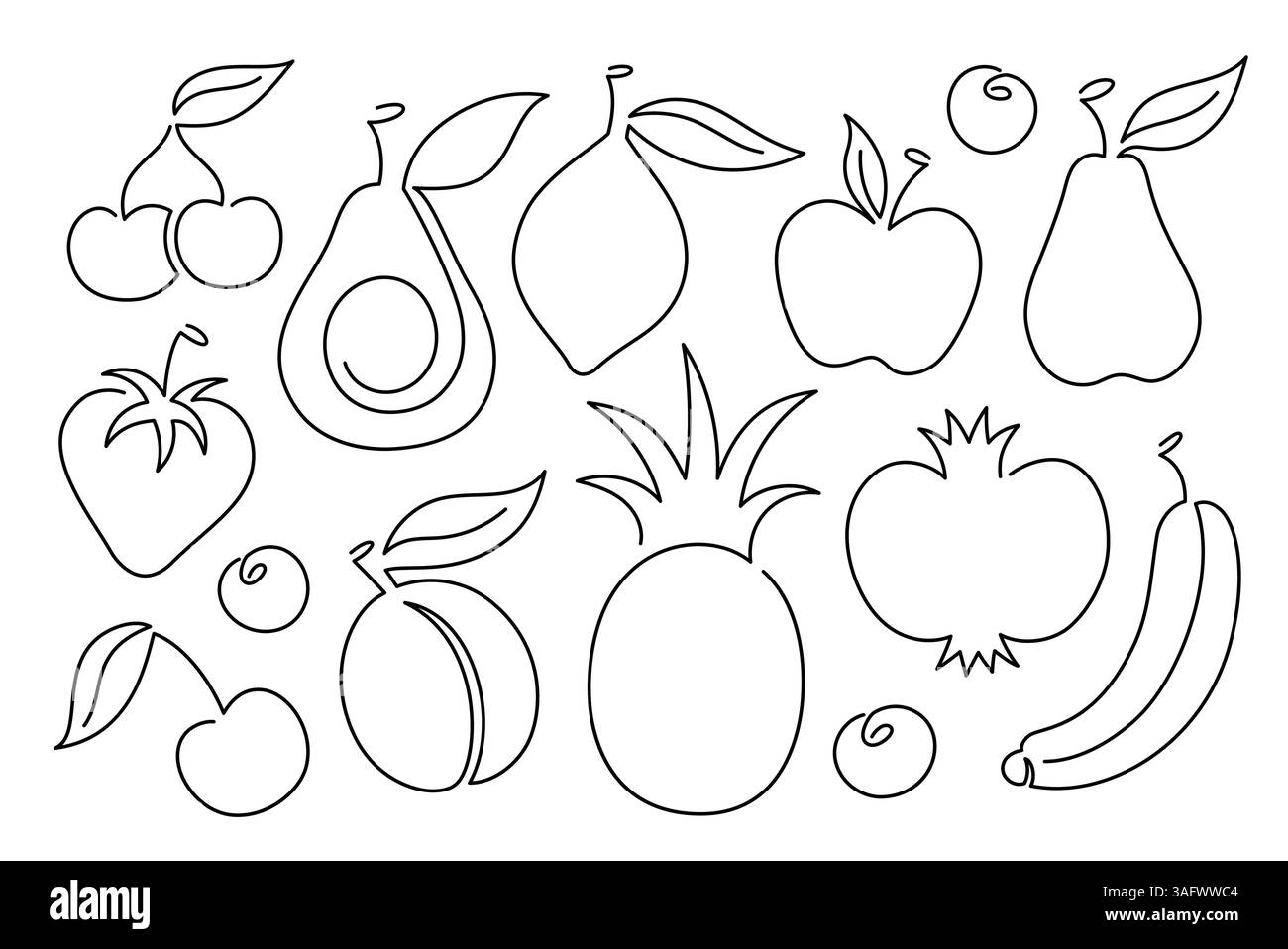 Apple banana cut out Black and White Stock Photos & Images - Alamy