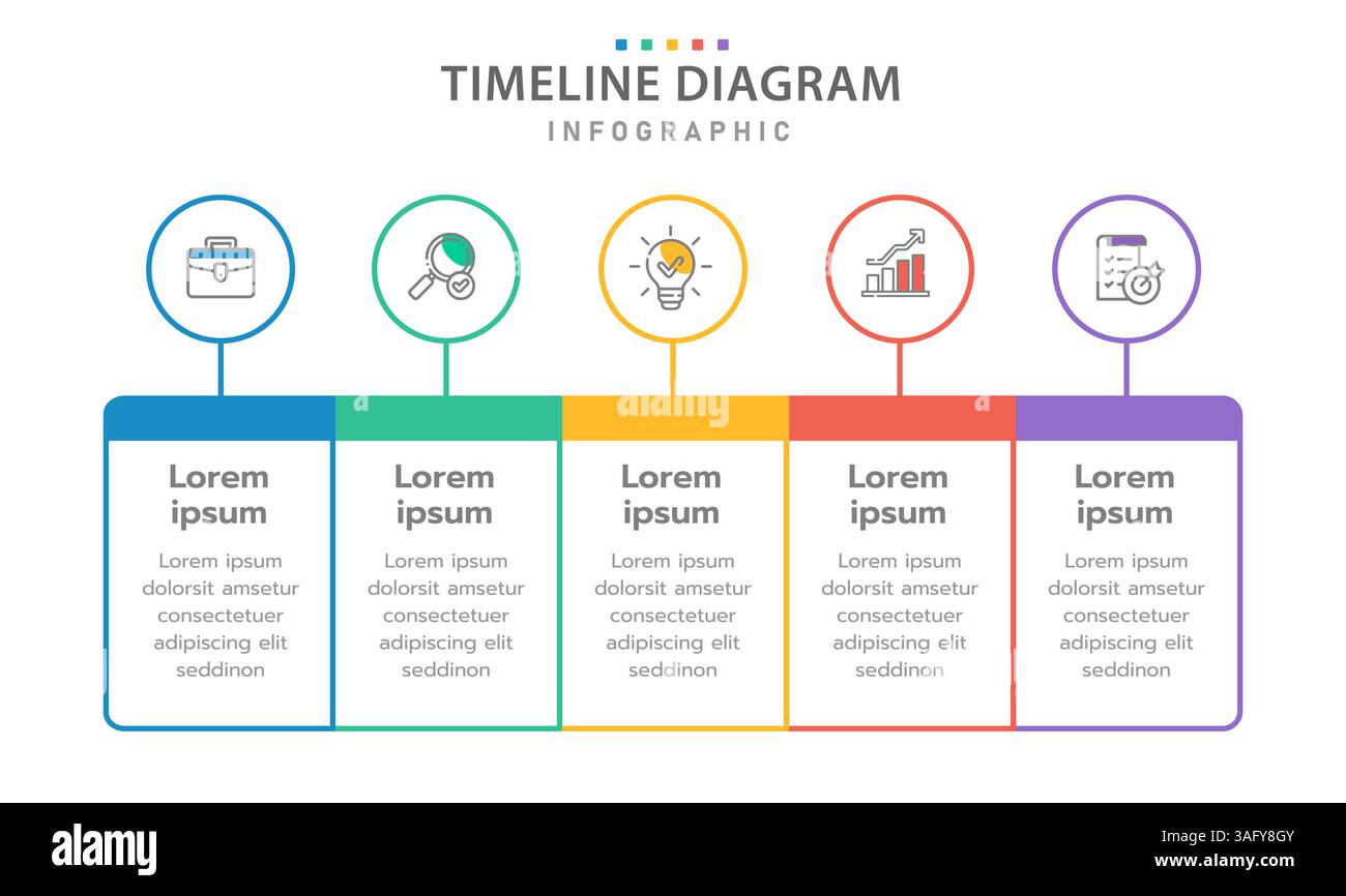 Infographic template for business concept. 5 Steps Modern Timeline ...