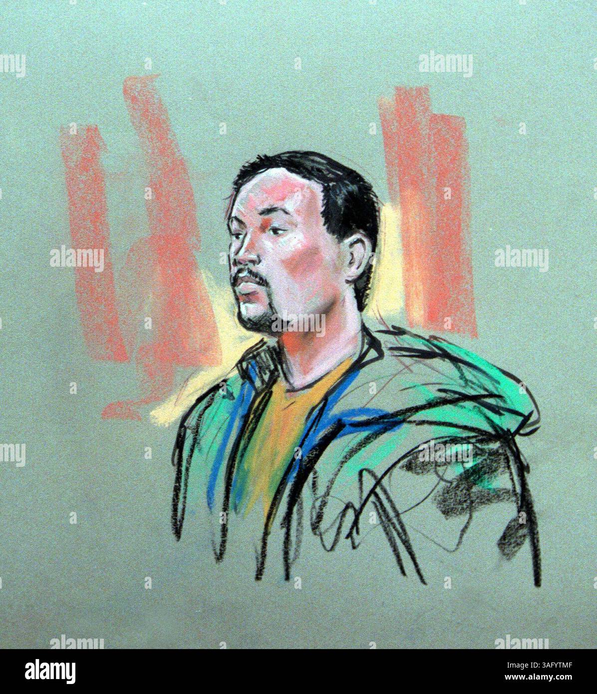 Courtroom Drawings by Bill Hennessy. Drawings of murder arraignment of ...