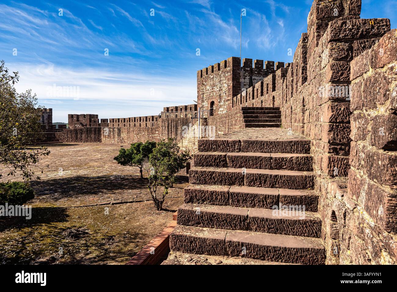Silves Castle in the South of Portugal. A medieval fortress built by ...