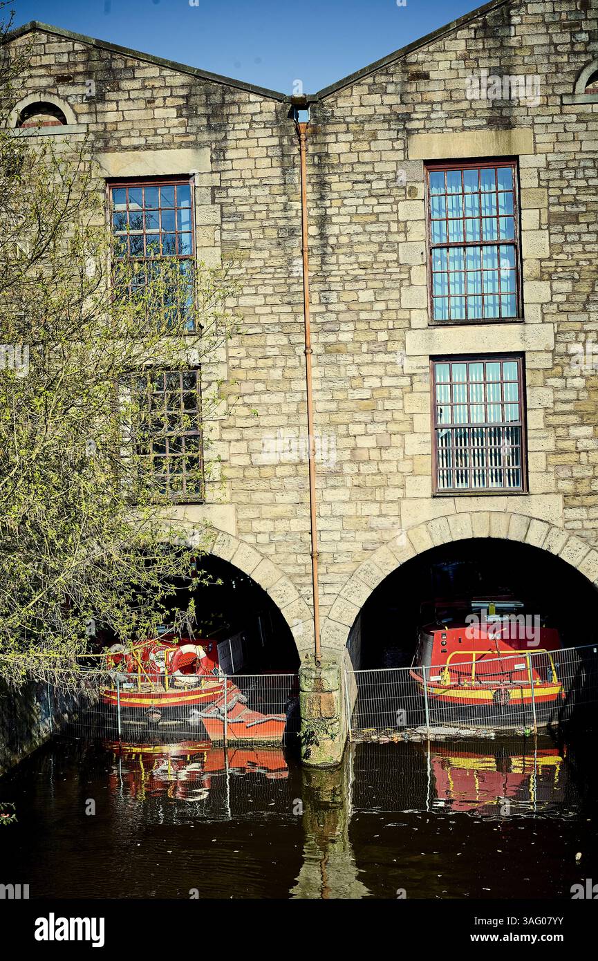 The original terminus of the  canal at Wigan completed in 1770 Stock Photo