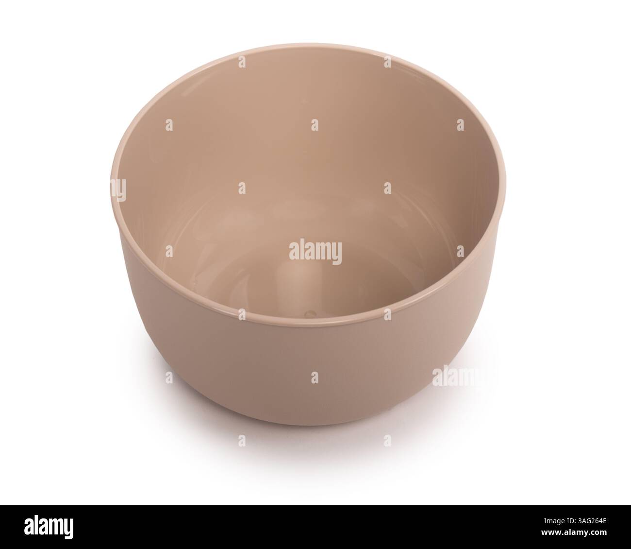 Deep empty plastic bowl isolated on white background Stock Photo