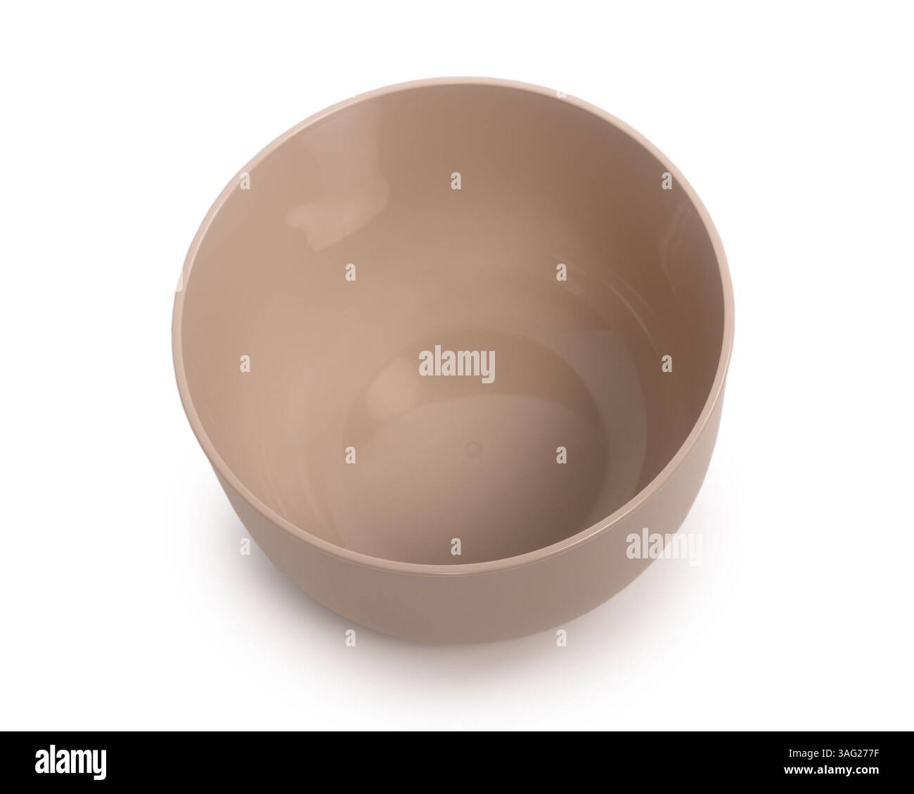 Deep empty plastic bowl isolated on white background Stock Photo