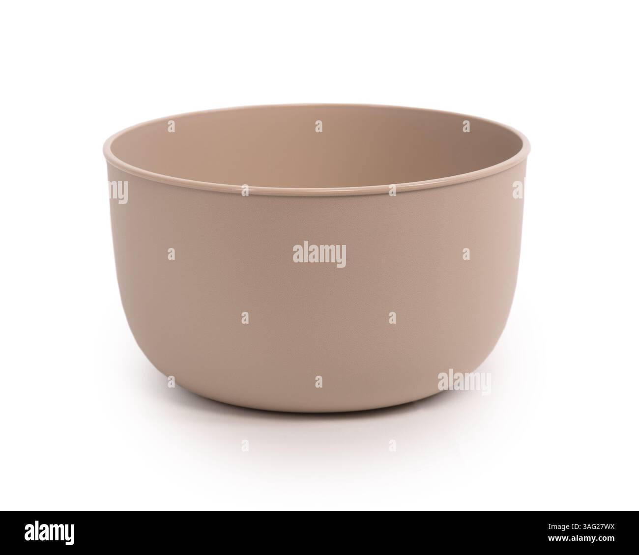 Deep empty plastic bowl isolated on white background Stock Photo