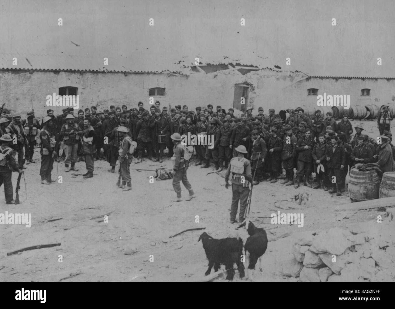 Inside the fort after capture. The infantry in possession of the fort ...