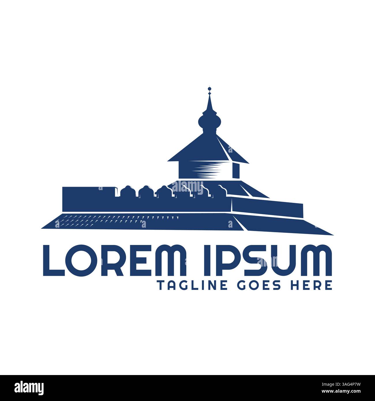 Simple Minimalist Islamic Mosque Silhouette Logo Design Vector Stock Vector