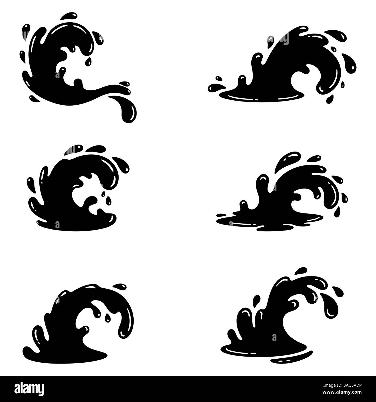 Dynamic water splash vector Black and White Stock Photos & Images - Alamy