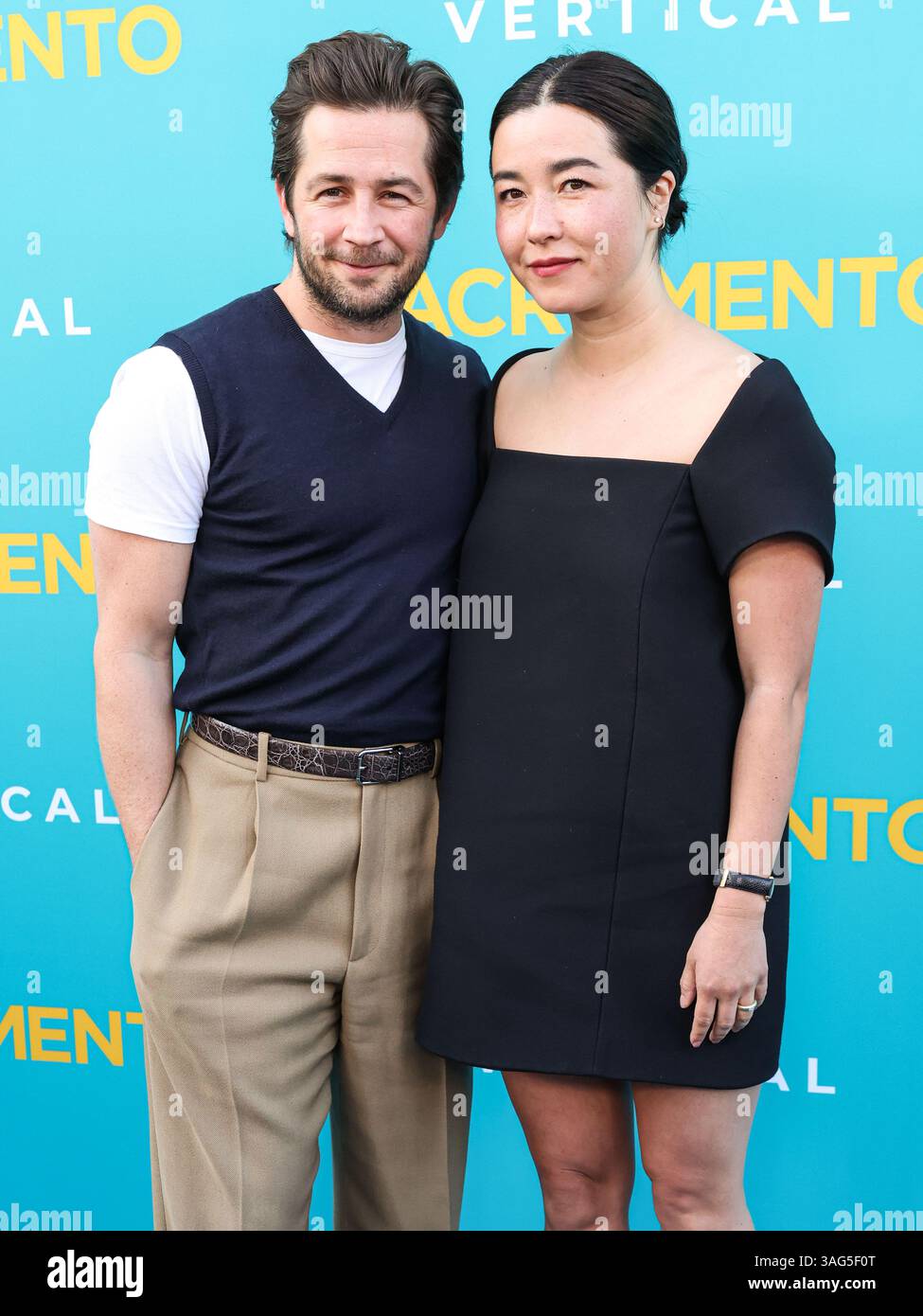 LOS ANGELES, CALIFORNIA, USA APRIL 07 Michael Angarano and wife Maya