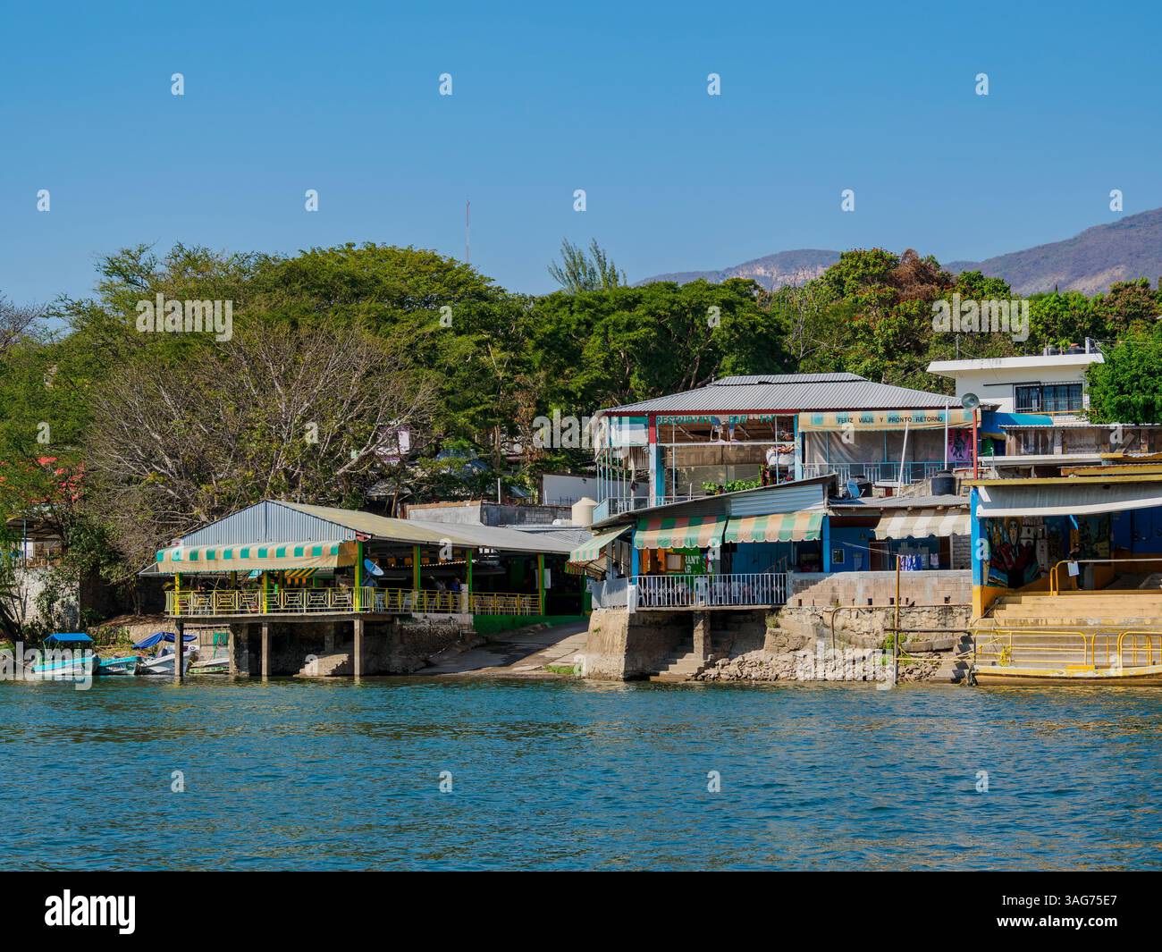 Grijalva River, Chiapa de Corzo, Chiapas State, Mexico Stock Photo