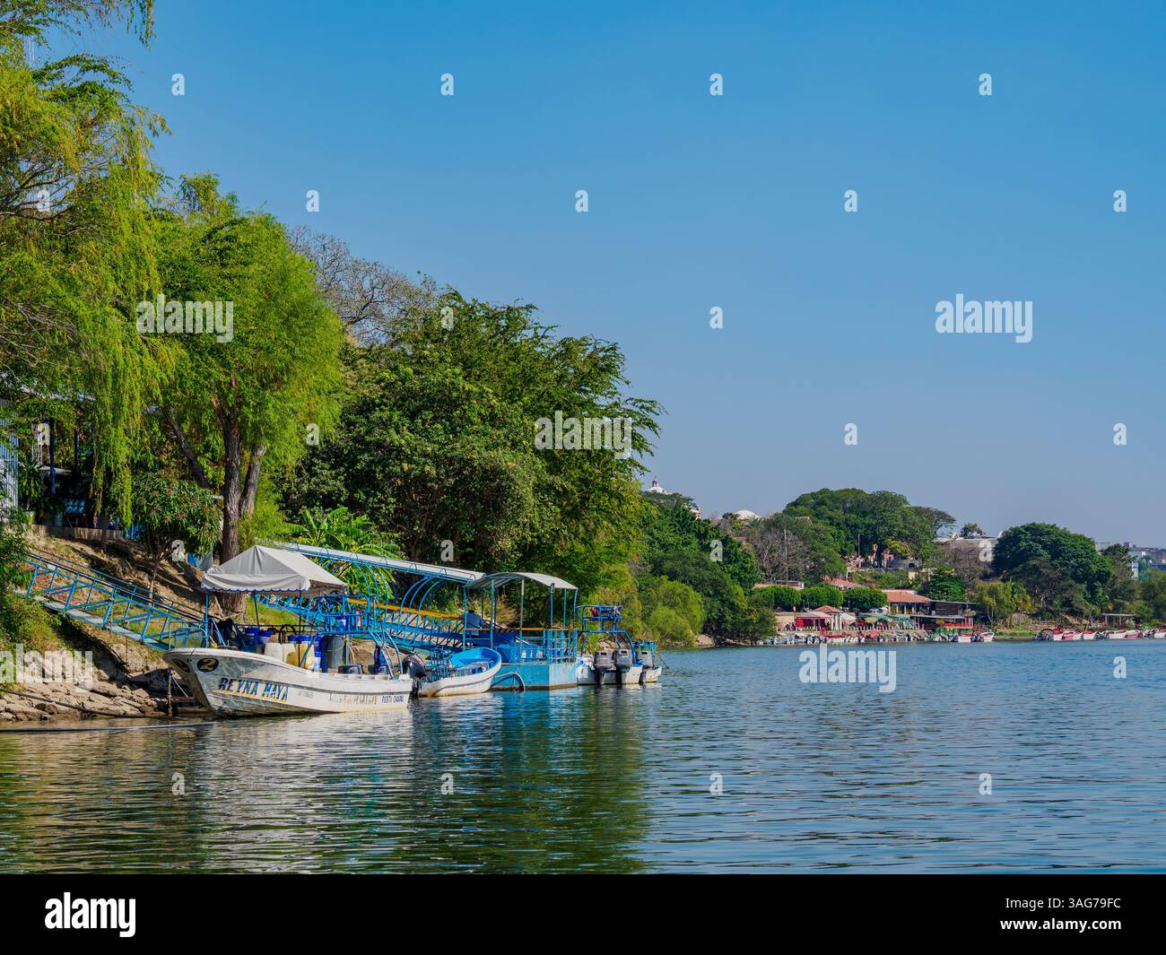 Grijalva River, Chiapa de Corzo, Chiapas State, Mexico Stock Photo