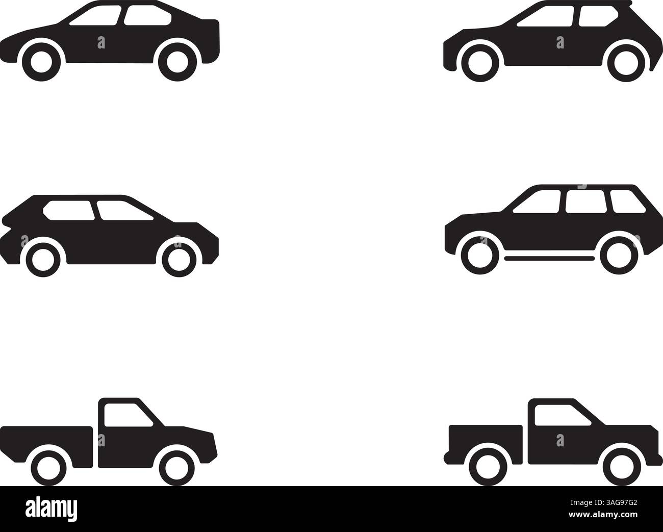 Car silhouettes set vector illustration Stock Vector